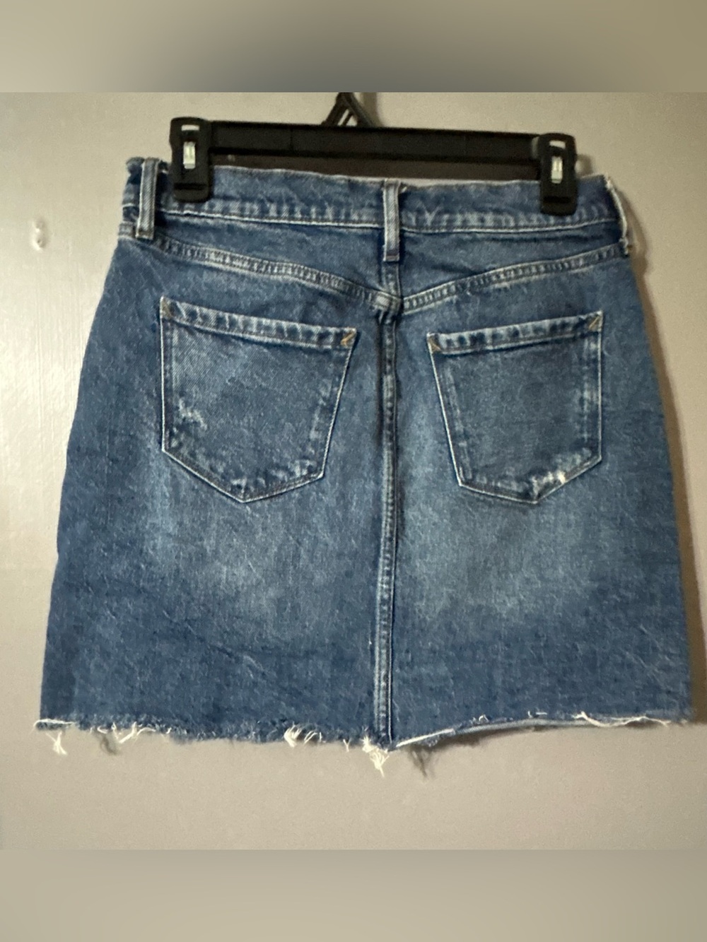 a.n.a Blue Denim Mini Skirt with Raw Hem Size 4 - Picture 2 of 3